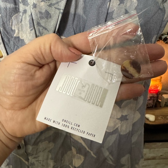 NWT O'Neill Blue Floral Dress Size Large - Picture 6 of 9